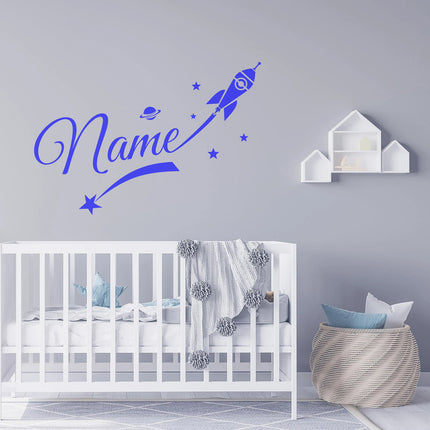 Rocket-Themed Name - Personalised Boy Name Wall Decal