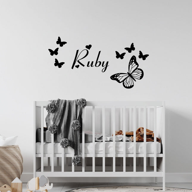 Butterfly Name Sticker - Personalized Girl Name Decal