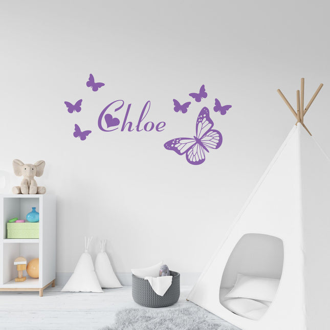 Butterfly Name Sticker - Personalized Girl Name Decal