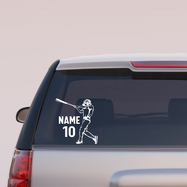 Batter Swing Pose - Personalized Baseball Wall Decal