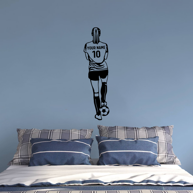 Ready to Play (Girl) – Personalized Soccer Wall Decal for Girls