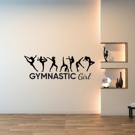 Gymnastics Girl Silhouette Poses Wall Decal