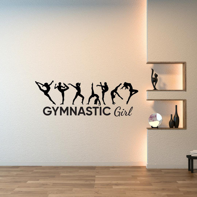 Gymnastics Girl Silhouette Poses Wall Decal