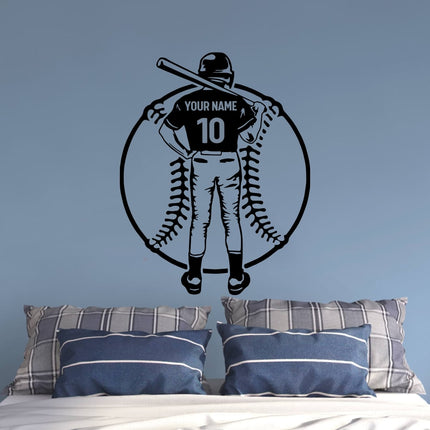 Victory Calm Pose – Personalized Baseball Wall Decal