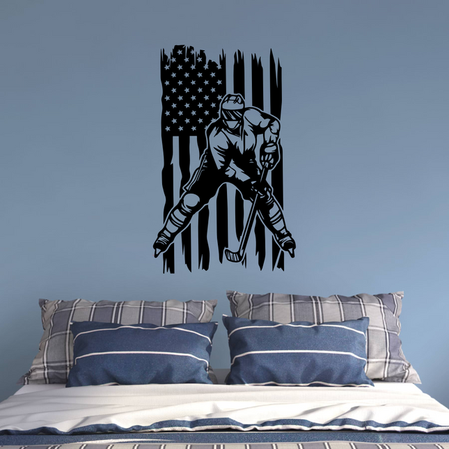 Patriot on Ice – Custom Hockey Wall Decal
