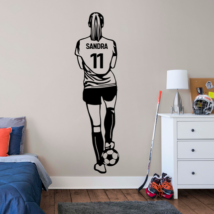 Ready to Play (Girl) – Personalized Soccer Wall Decal for Girls