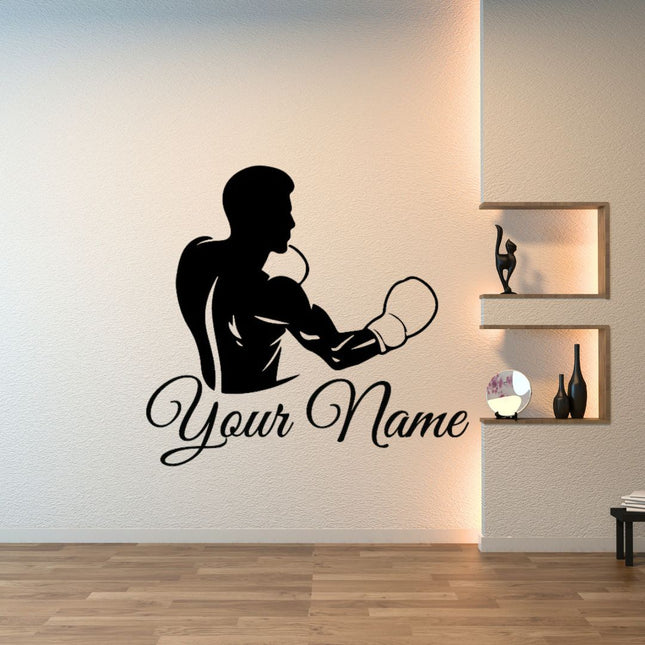 Custom Boxer Profile Wall Sticker – Your Name