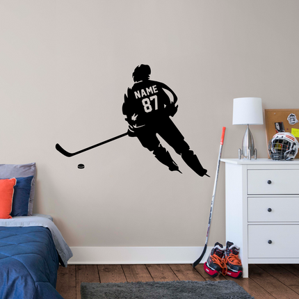 In Action – Personalized Hockey Wall Sticker