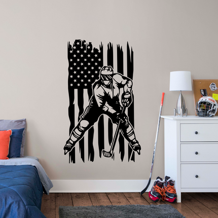 Patriot on Ice – Custom Hockey Wall Decal