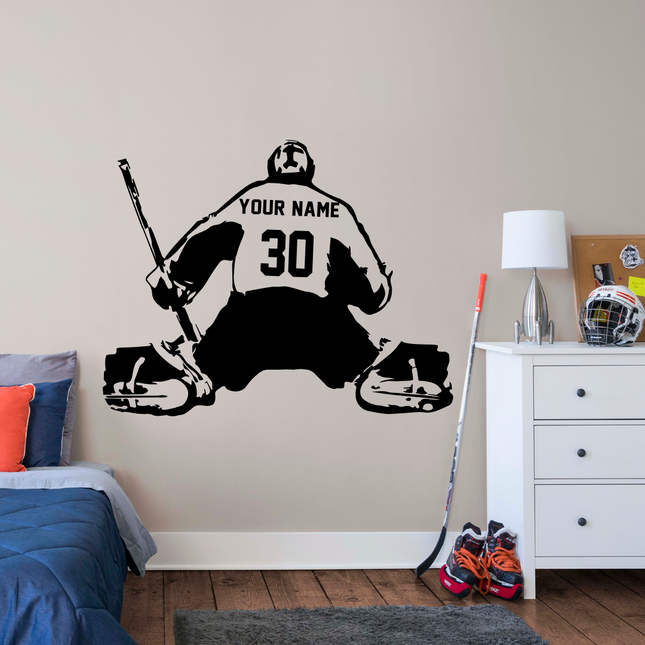 Goalie Stance – Personalized Hockey Wall Decal