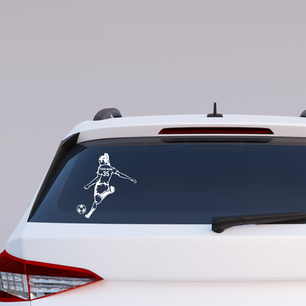 Girl Power Kick Pose – Personalized Soccer Wall Decal