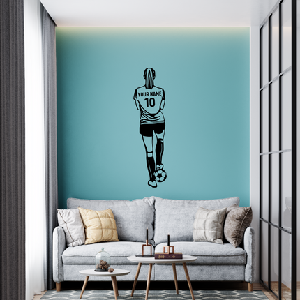 Ready to Play (Girl) – Personalized Soccer Wall Decal for Girls