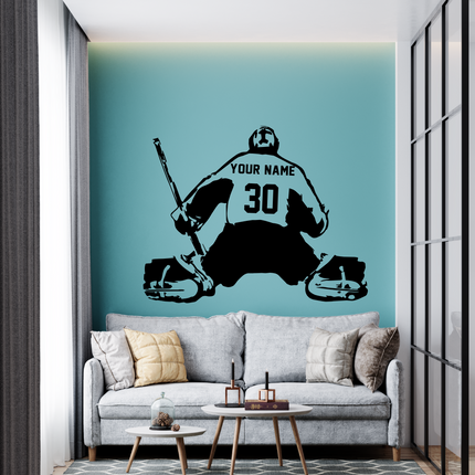 Goalie Stance – Personalized Hockey Wall Decal