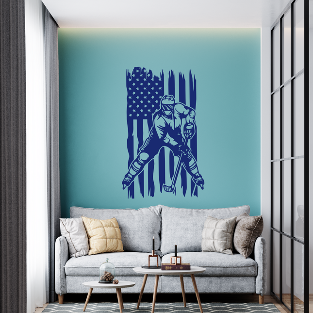 Patriot on Ice – Custom Hockey Wall Decal