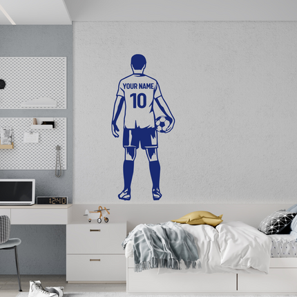 Back View Holding Ball – Personalized Soccer Wall Decal