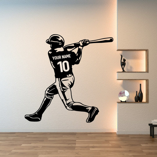 Swing Follow-Through Pose – Personalized Baseball Wall Decal
