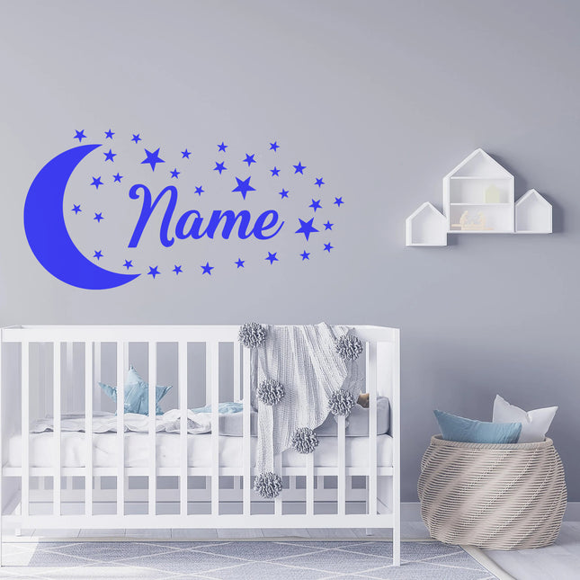 Moon-Star Name - Personalized Baby Name Decal