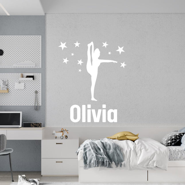 Personalized Gymnastics Star Wall Decal