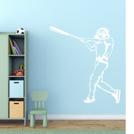 Batter Swing Pose - Personalized Baseball Wall Decal