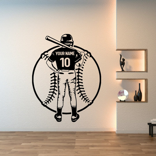 Victory Calm Pose – Personalized Baseball Wall Decal