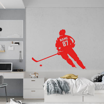 In Action – Personalized Hockey Wall Sticker