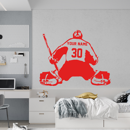 Goalie Stance – Personalized Hockey Wall Decal