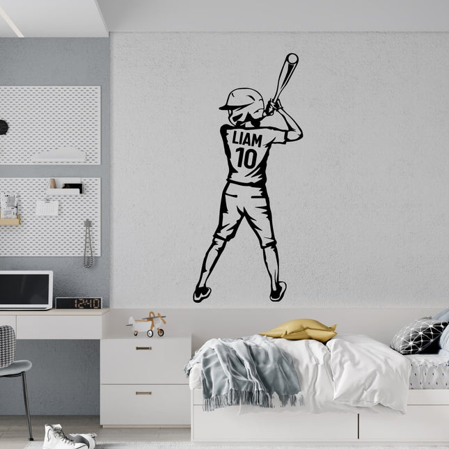 Batting Stance – Personalized Baseball Wall Decal