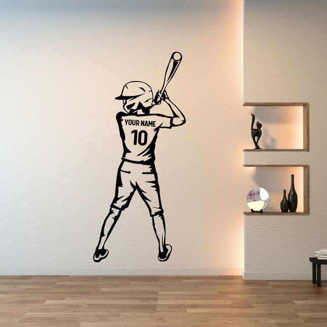 Batting Stance – Personalized Baseball Wall Decal