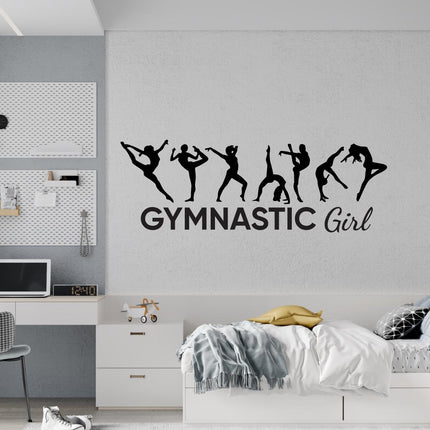 Gymnastics Girl Silhouette Poses Wall Decal