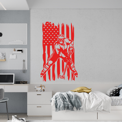 Patriot on Ice – Custom Hockey Wall Decal