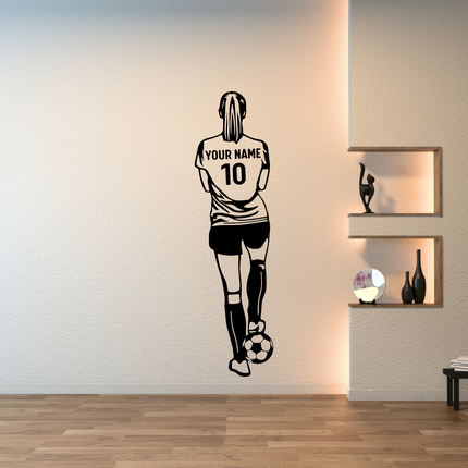 Ready to Play (Girl) – Personalized Soccer Wall Decal for Girls