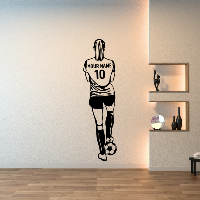 Ready to Play (Girl) – Personalized Soccer Wall Decal for Girls