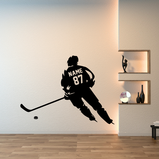 In Action – Personalized Hockey Wall Sticker