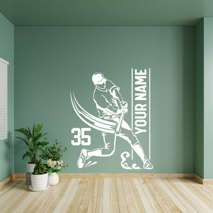 Big Hit Pose – Personalized Baseball Wall Decal