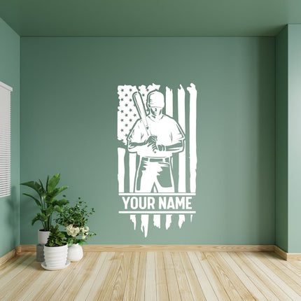 Home of the Brave Pose – Personalized Baseball Wall Decal