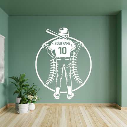 Victory Calm Pose – Personalized Baseball Wall Decal