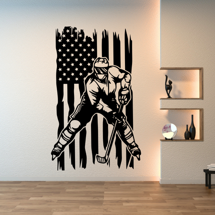 Patriot on Ice – Custom Hockey Wall Decal