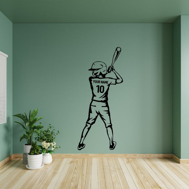 Batting Stance – Personalized Baseball Wall Decal
