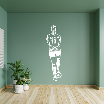 Ready to Play (Girl) – Personalized Soccer Wall Decal for Girls
