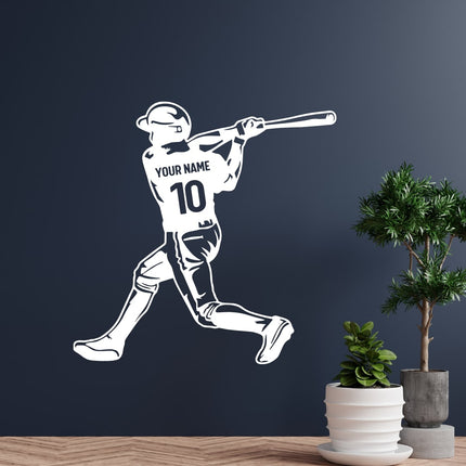Swing Follow-Through Pose – Personalized Baseball Wall Decal
