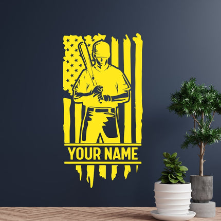 Home of the Brave Pose – Personalized Baseball Wall Decal