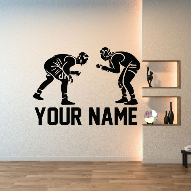 Personalized Wrestling Face-Off Wall Decal