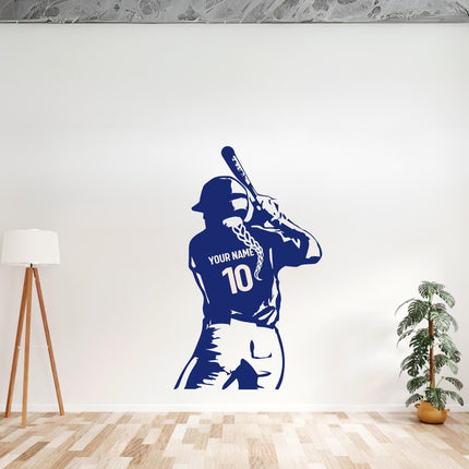 Batter Back View (Girl) – Personalized Baseball Wall Decal