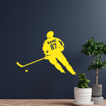 In Action – Personalized Hockey Wall Sticker