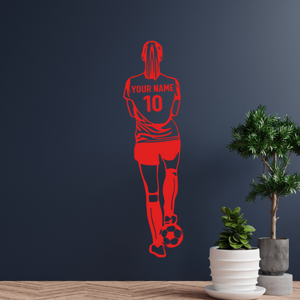 Ready to Play (Girl) – Personalized Soccer Wall Decal for Girls
