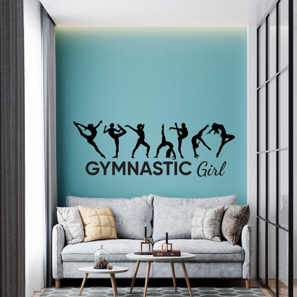 Gymnastics Girl Silhouette Poses Wall Decal