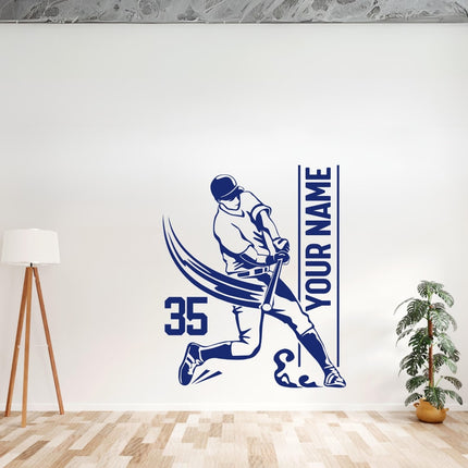 Big Hit Pose – Personalized Baseball Wall Decal