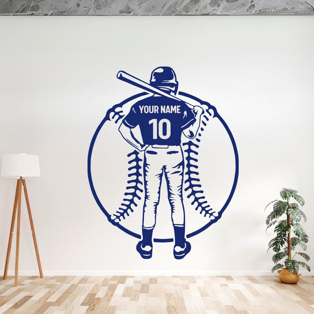 Victory Calm Pose – Personalized Baseball Wall Decal