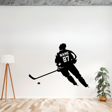 In Action – Personalized Hockey Wall Sticker