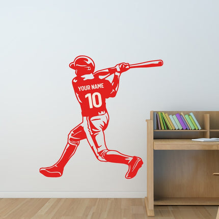 Swing Follow-Through Pose – Personalized Baseball Wall Decal